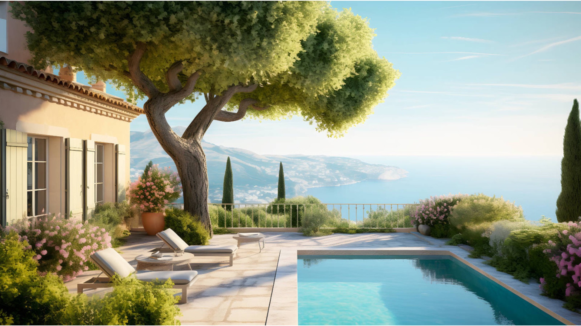 Villa provençale avec piscine et vue sur la Méditerranée